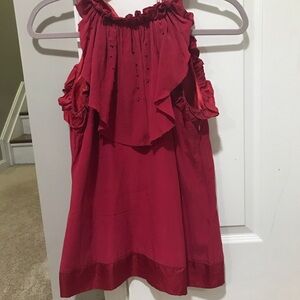 MM Couture by Miss Me 100% Silk Hot Pink Top Small